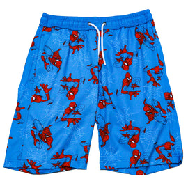 Blue Spiderman Aop Swim Shorts
