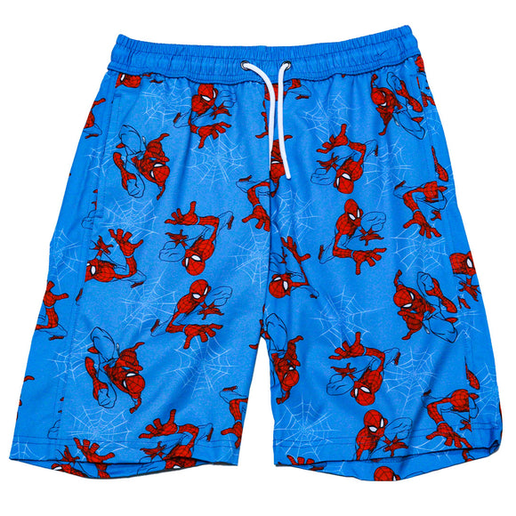 Blue Spiderman Aop Swim Shorts