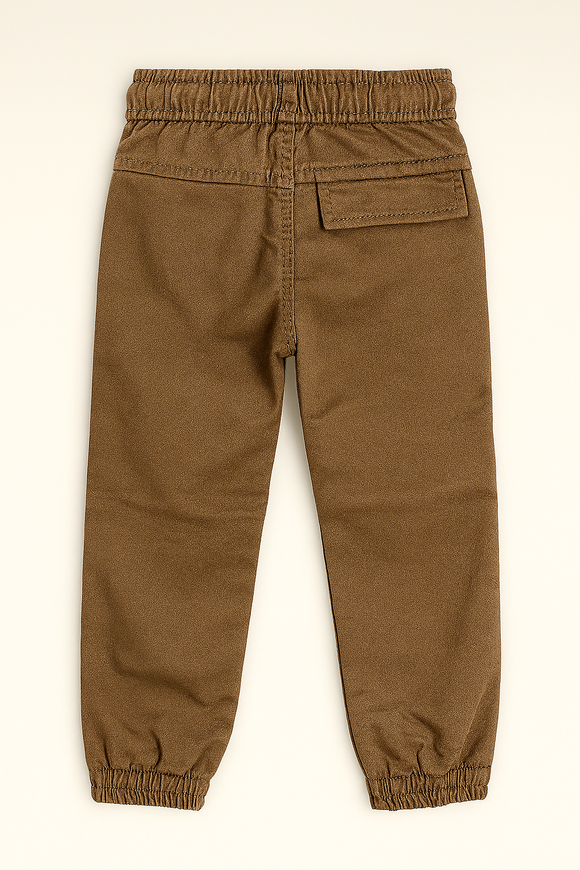 Brown Coloured Knitted Denim Jogger Brown