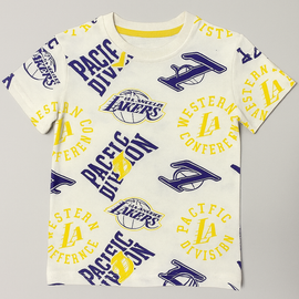 Off White Nba Lakers Aop T Shirt Cream - 0