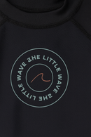 Black Palm Print Rash Guard T Shirt-3