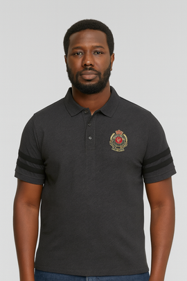 Badge Polo Shirt Charcoal