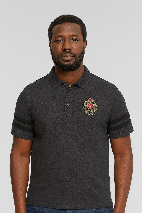Badge Polo Shirt Charcoal