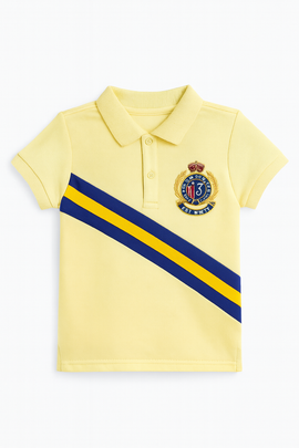 Boy S Beige Stripe Polo Shirt - 0