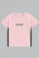 Pale Pink Drop Shoulder T Shirt-3