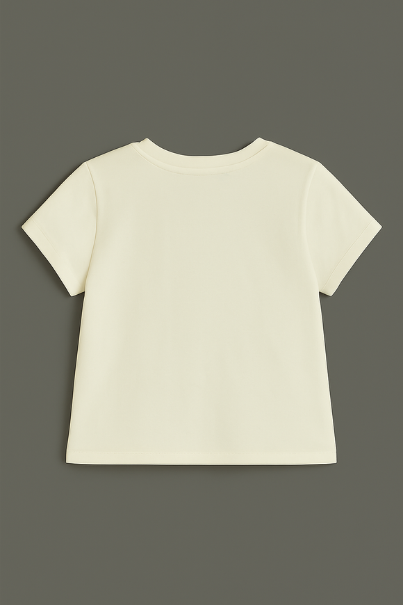 White Girls Placement Print With Sequins Boxy