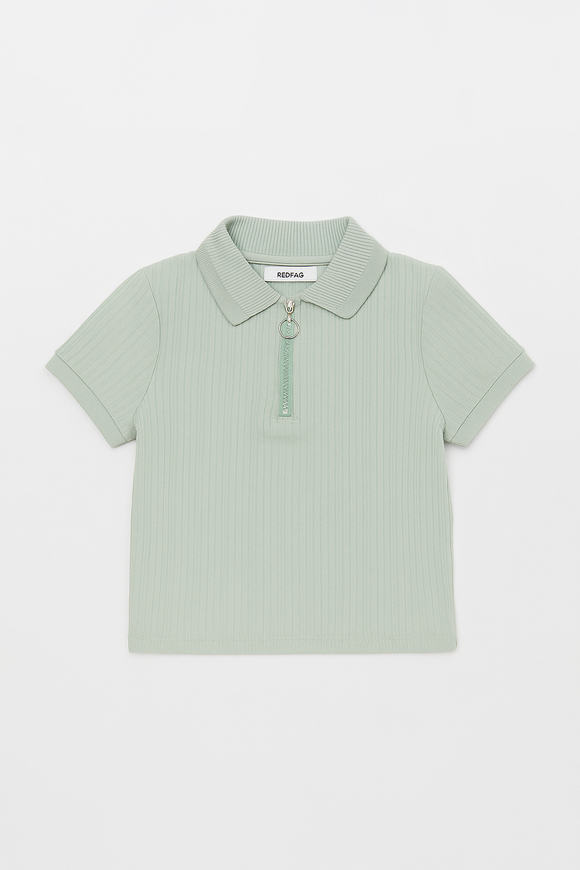 Junior Boys Lt Blue Polo T Shirt W  Zipper Blue