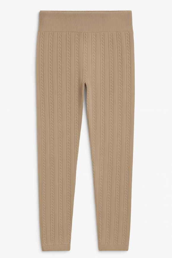 Beige Jacquard Leggings Beige