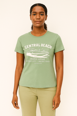 Mid Grey Graphic T Shirt Dark