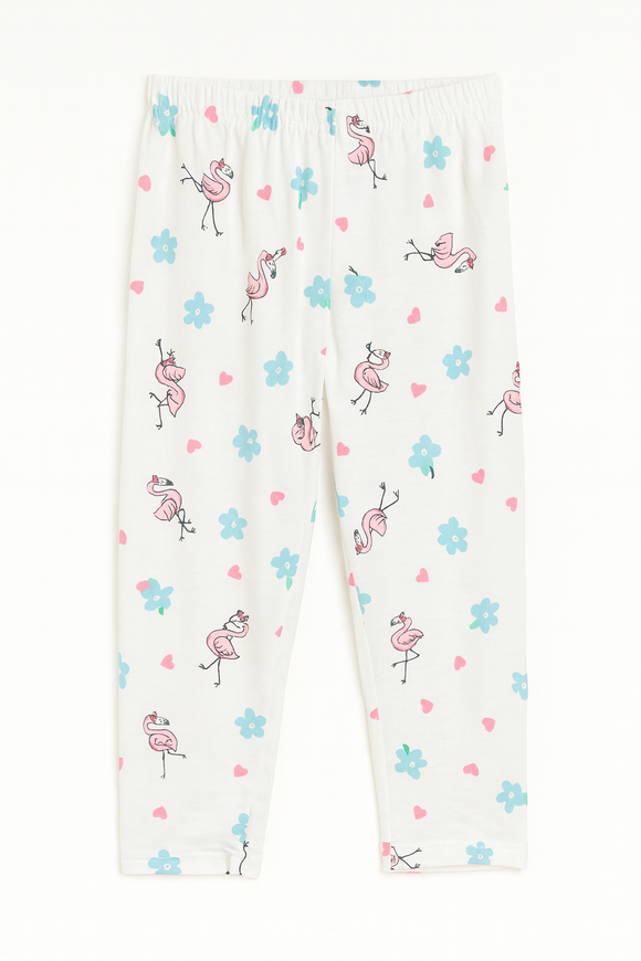 Blue Heart Flamingo Print S S Pajama Sets Assorted
