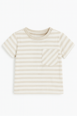 Grey Stripe Short Sleeve T Shirt - 0