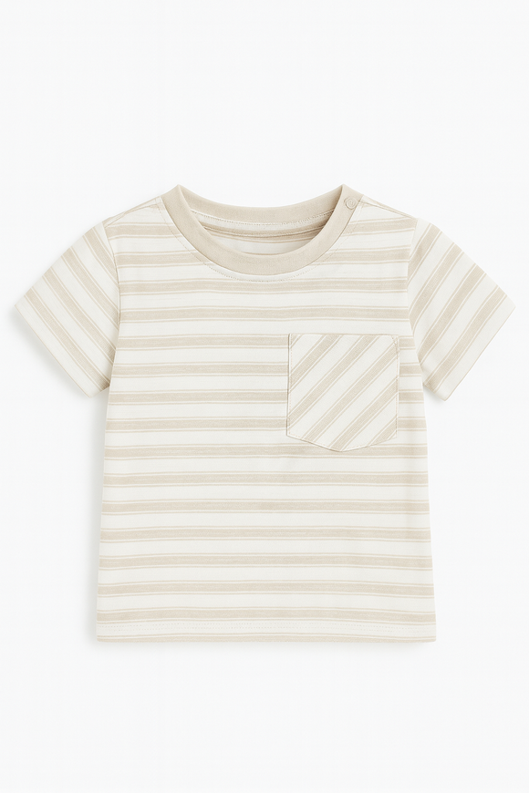 Grey Stripe Short Sleeve T Shirt