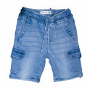 Blue Denim Cargo Shorts-1