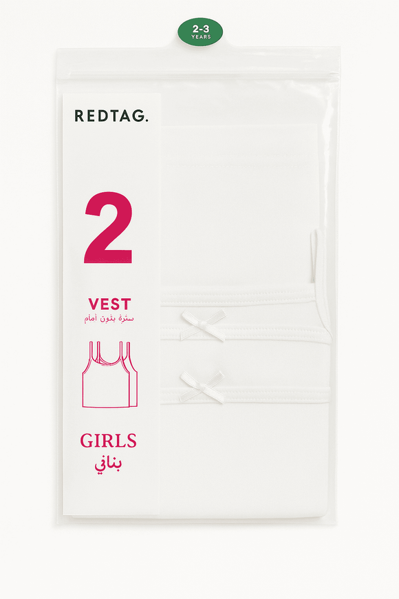 2 Pc Pk Junior Girls Solid Color Vest Pack Assorted Nawao.com