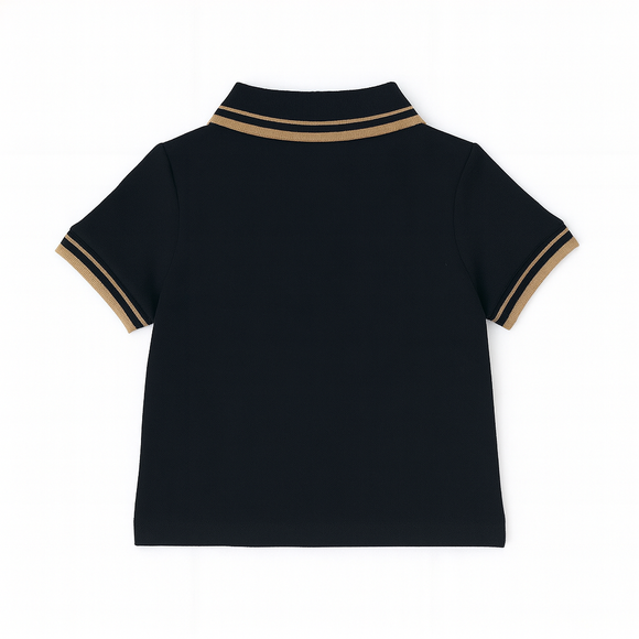 Black Pique Tipping Polo