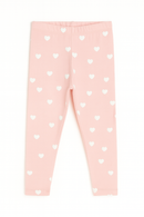 Pink Heart All Over Print Leggings Pale Pink-2