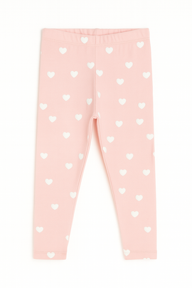 Pink Heart All Over Print Leggings Pale Pink - 0