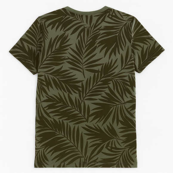 Olive Surfer Dude Allover Print Tee
