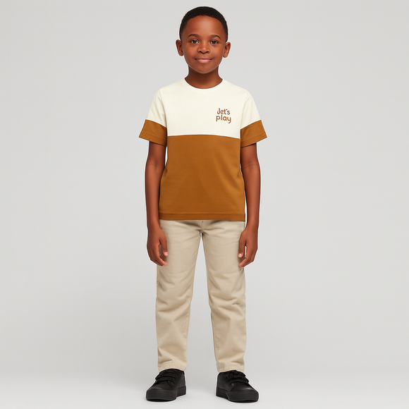 Brown Cut And Sew Tee