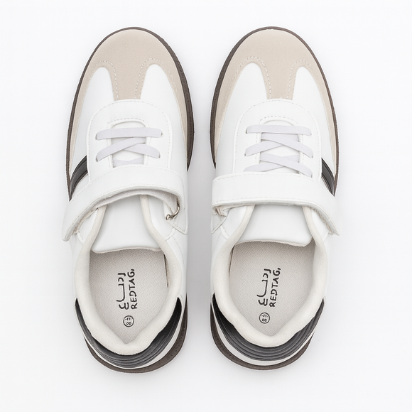 White Stripped Overlay Sneaker