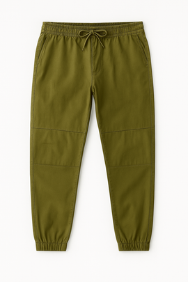 Olive Green Grament Dyed Jogger Dark Green - 0