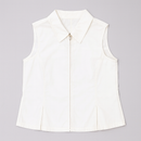 WHITE SLEEVELESS SHIRT BLOUSE-2