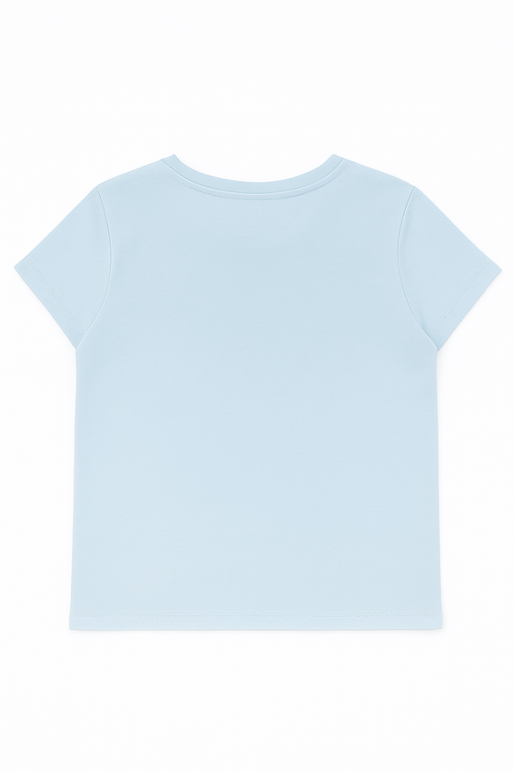 Blue Ice Cream Sequins At Chest T Shirt