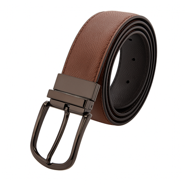 Tan And Black Belt With Twist Buckle Assorted Large