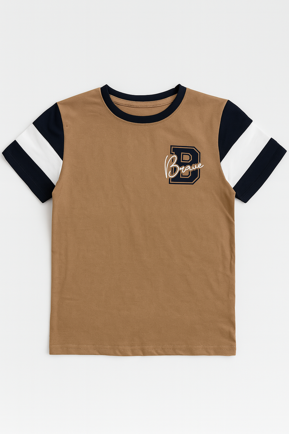 Brown Basic Oversize Casual Set Brown