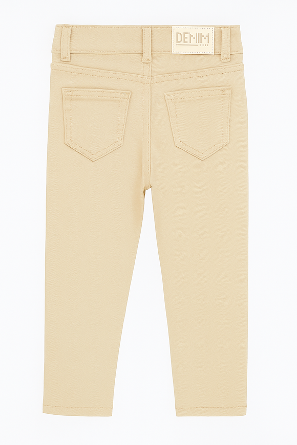 Beige Grey 5 Pocket Coloured Denim Beige