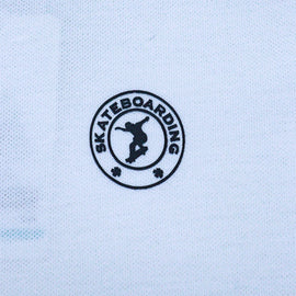 White Mandarin Collar Polo - 0