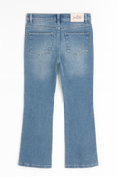 Lt Wash Skinny Flared Jeans With Front Slit-3