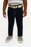 Dark Wash Belted 5 Pocket Jeans Darkwash-1