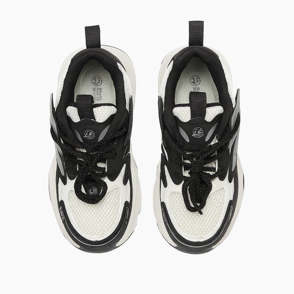 Black Overlayed Chunky Sneakers
