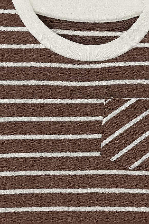 Mid Grey Striped Yarndyed Tshirt