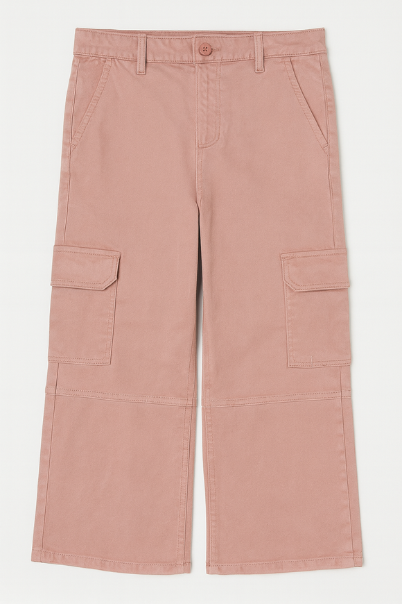 Dusty Pink Cargo Pocket Pants Pale Pink