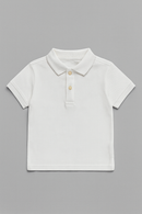 White  Basic Polo Shirt-2