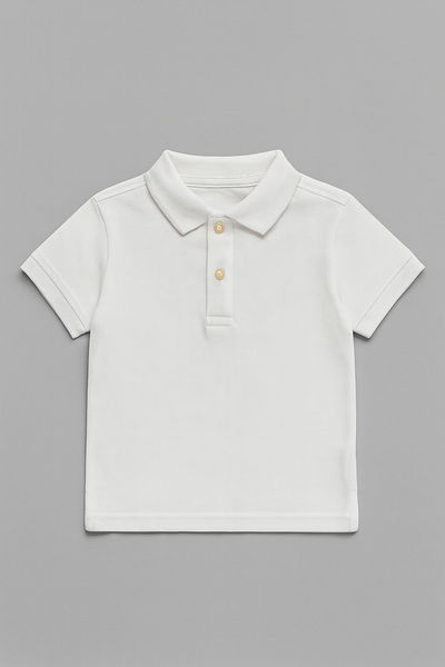 White  Basic Polo Shirt - 0