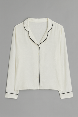 White Long Sleeves Pajama Set - 0