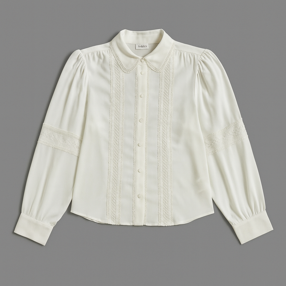 Ivory Lace Detailed Shirt