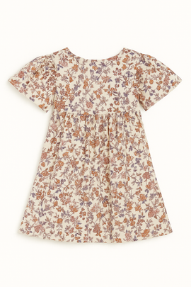 Off White Floral Aop Frill Sleeve Woven Dress White - 0