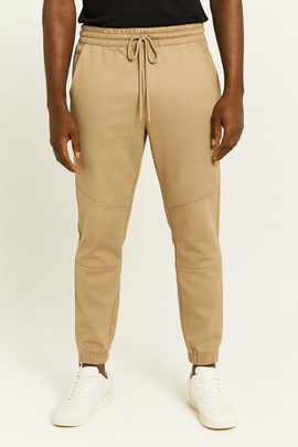 Tobacco Knit Denim Jogger Tan
