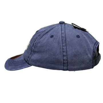 Denim Cap With Embroidery Text - 0
