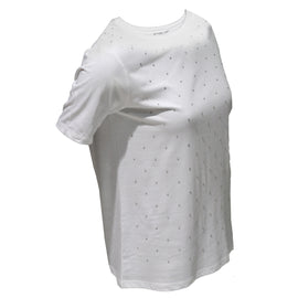 White Embellished T-Shirt - 0
