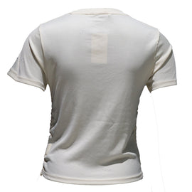 Cream Ruched T-Shirt - 0