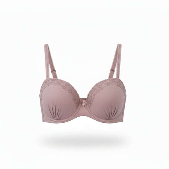 3 Pack Printed   Solid Balconette Bra With Lace And Ruching On Cup Assorted Nawao.com
