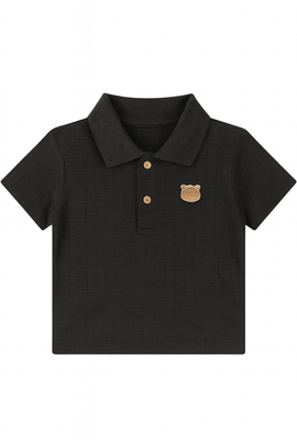 Black Jacquard Polo - 0