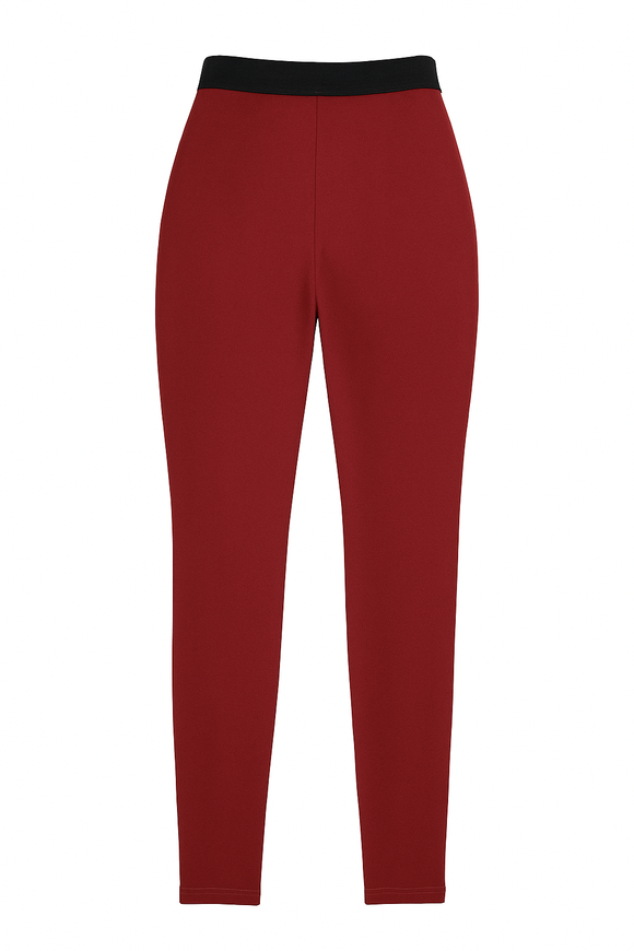 Burgundy Elastic Leggings