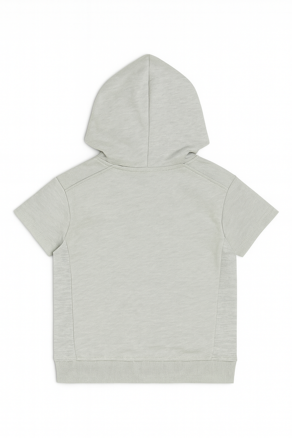 Junior Boys Grey Hoddie Short Sleeve T Shirt