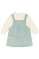 Blue Dungaree Dress With T Shirt Blue-2